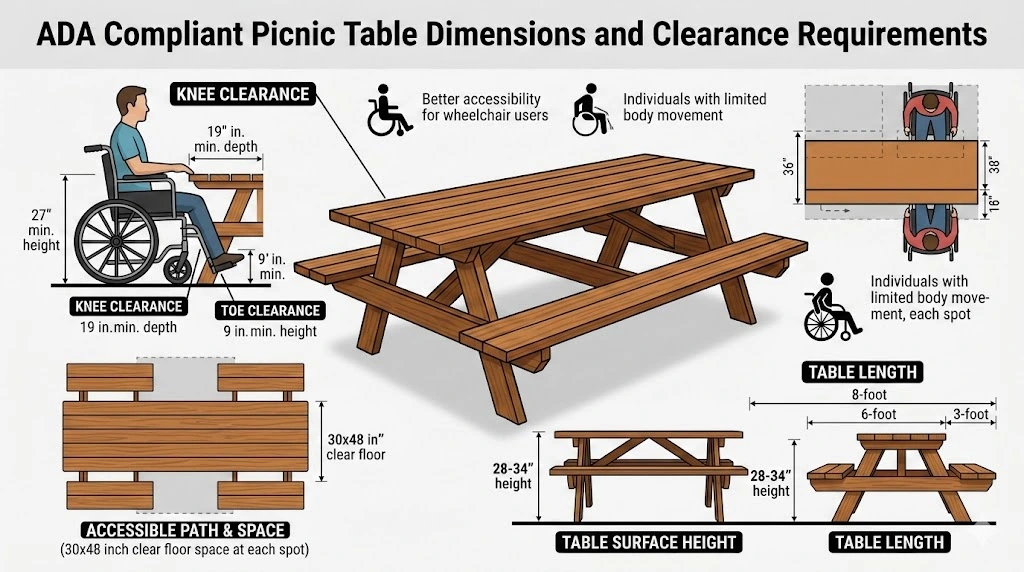 ADA Compliant Picnic Table Dimensions