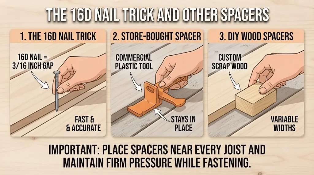 The 16D Nail Trick and Other Spacers
