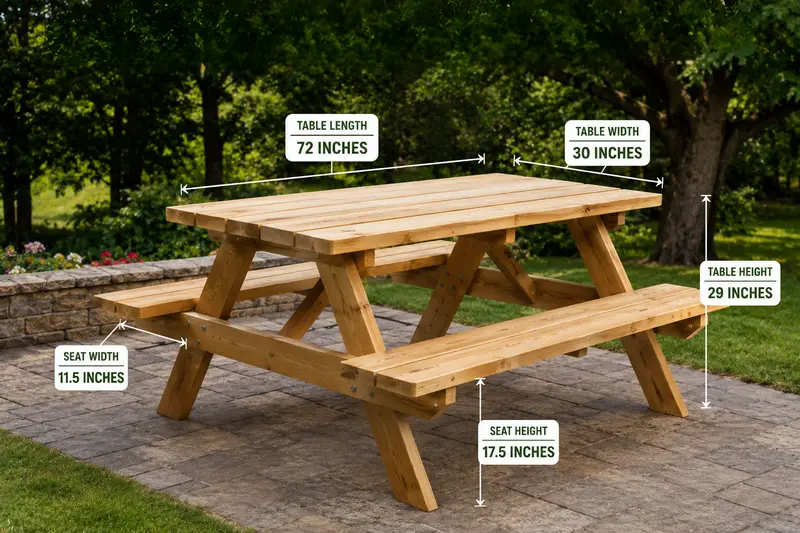 What Are the Standard Picnic Table Dimensions